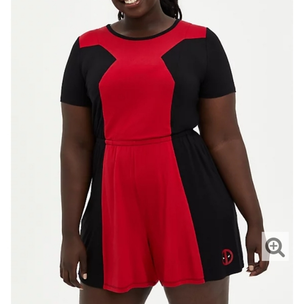 TORRID Deadpool Romper size 4 NWT